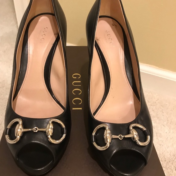 Gucci Peep Toe Black - Picture 1 of 4